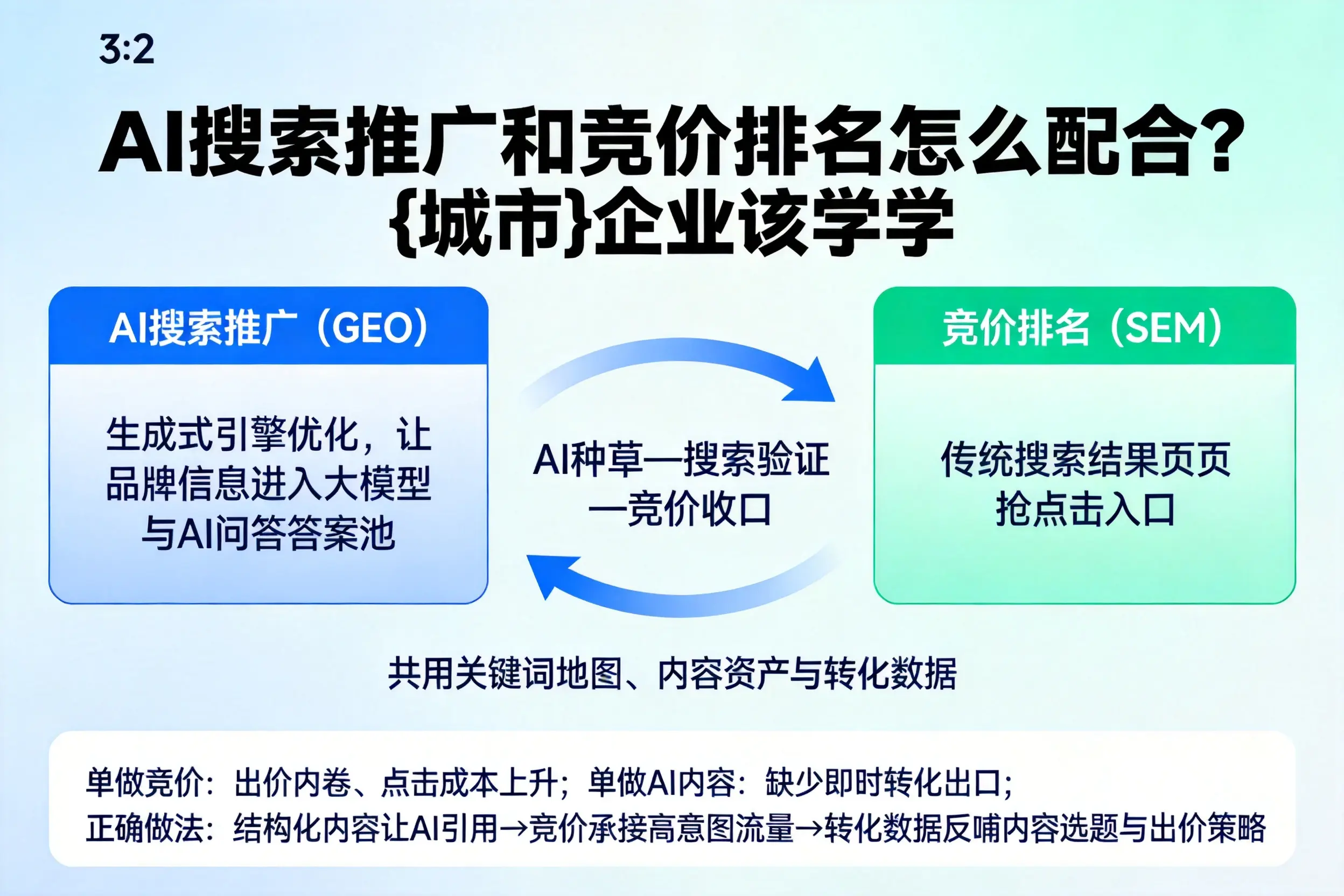 AI搜索推广和竞价排名怎么配合？辽源企业该学学