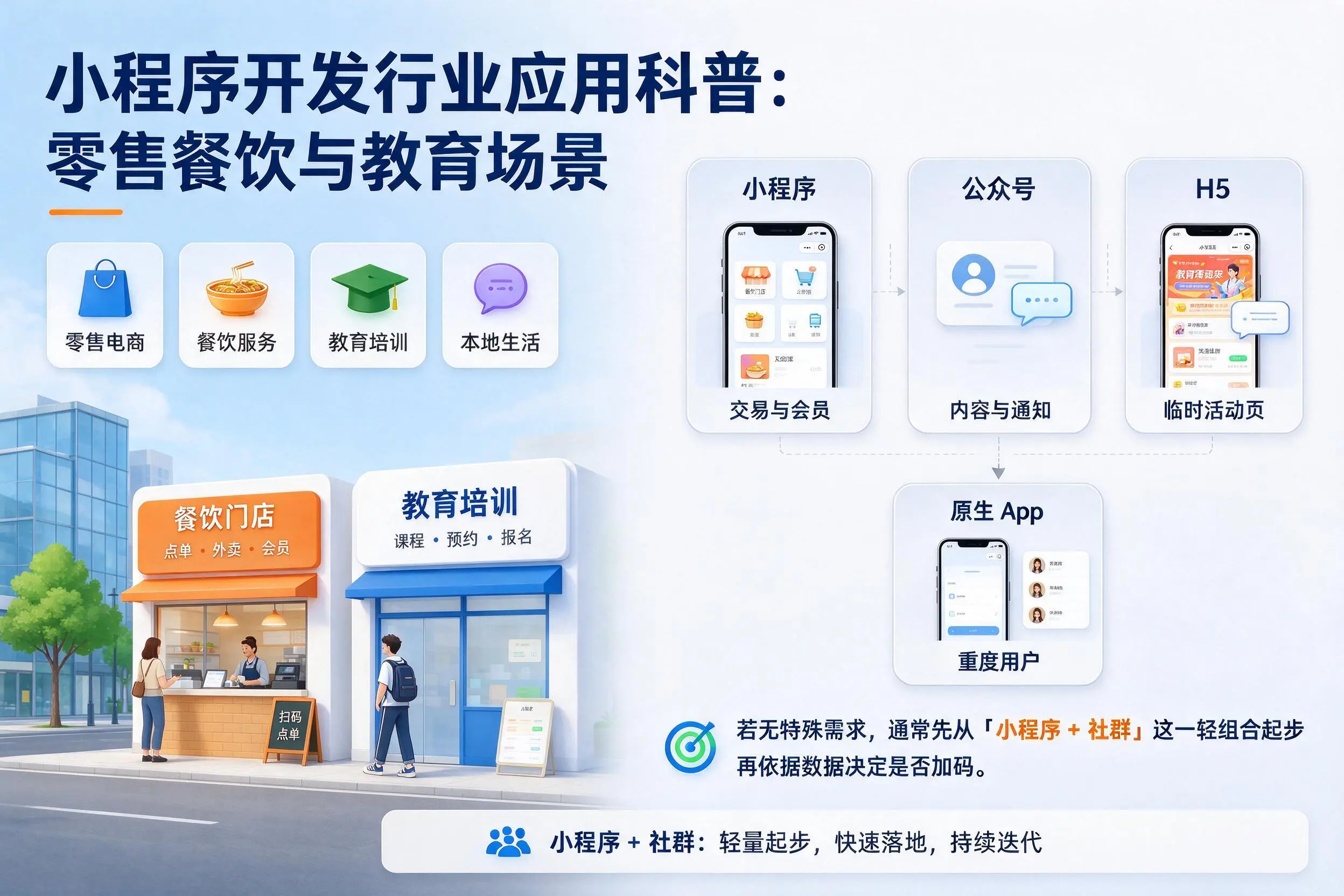 辽源小程序开发行业应用科普:零售餐饮与教育场景