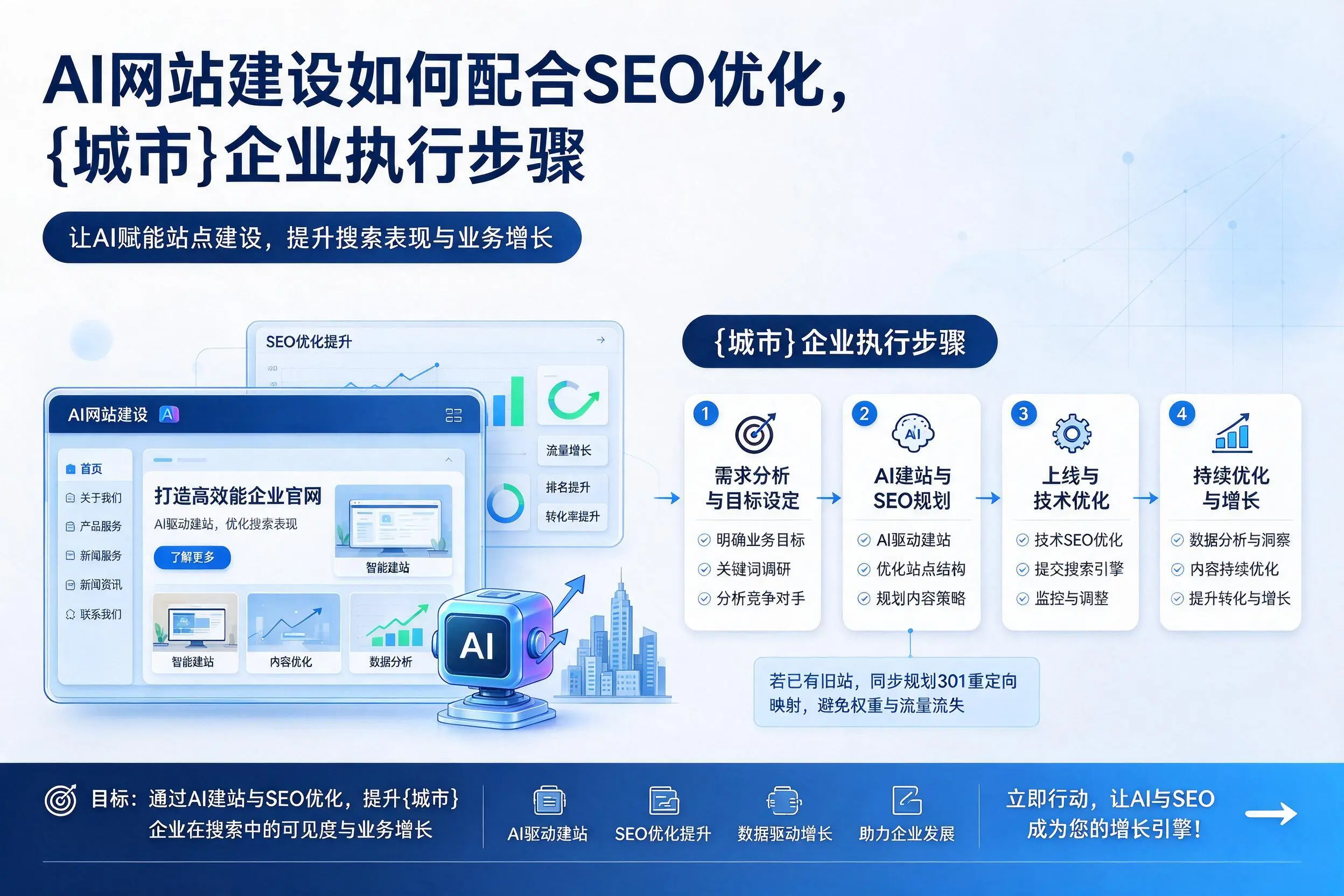 AI网站建设如何配合SEO优化，辽源企业执行步骤