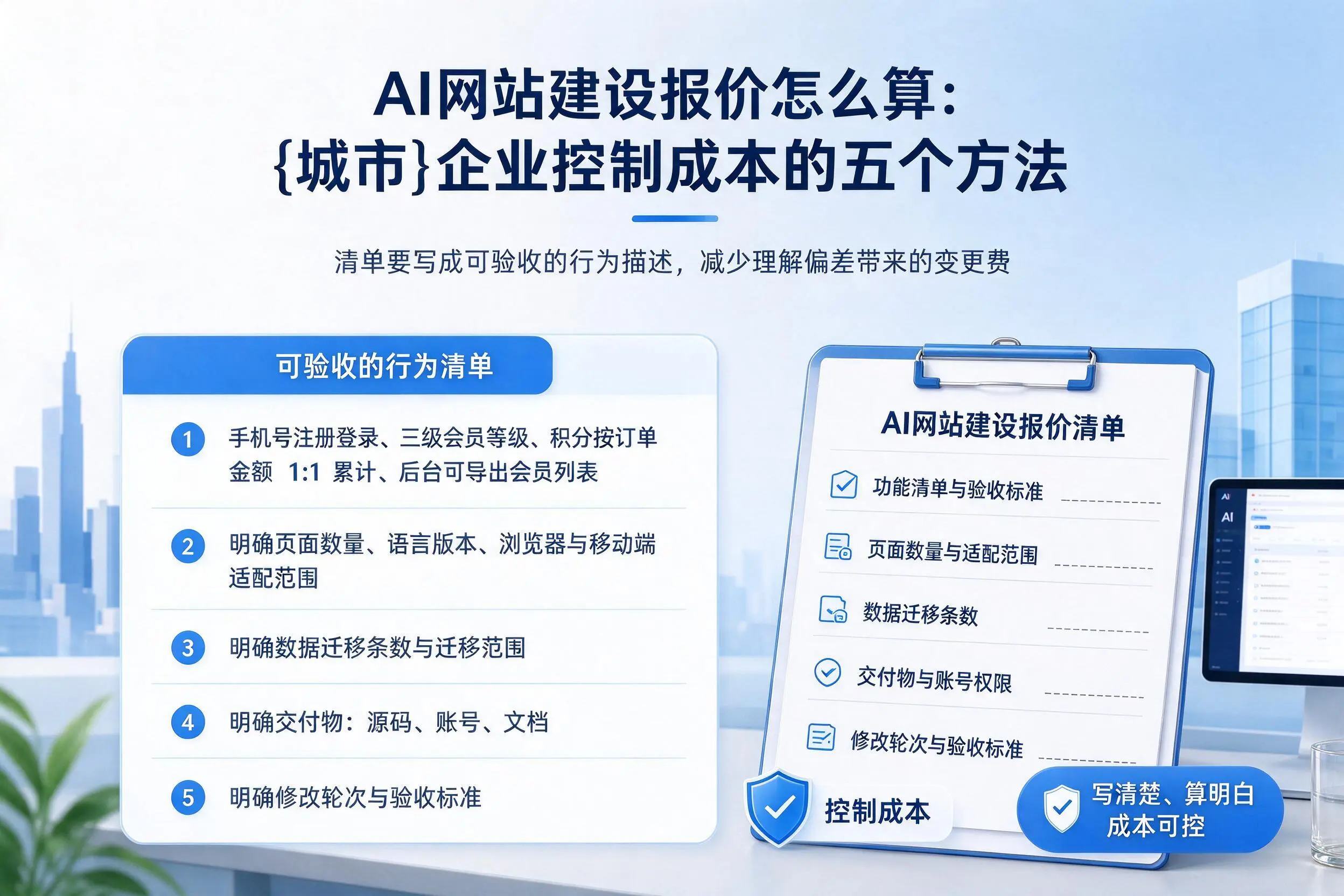 AI网站建设报价怎么算：辽源企业控制成本的五个方法